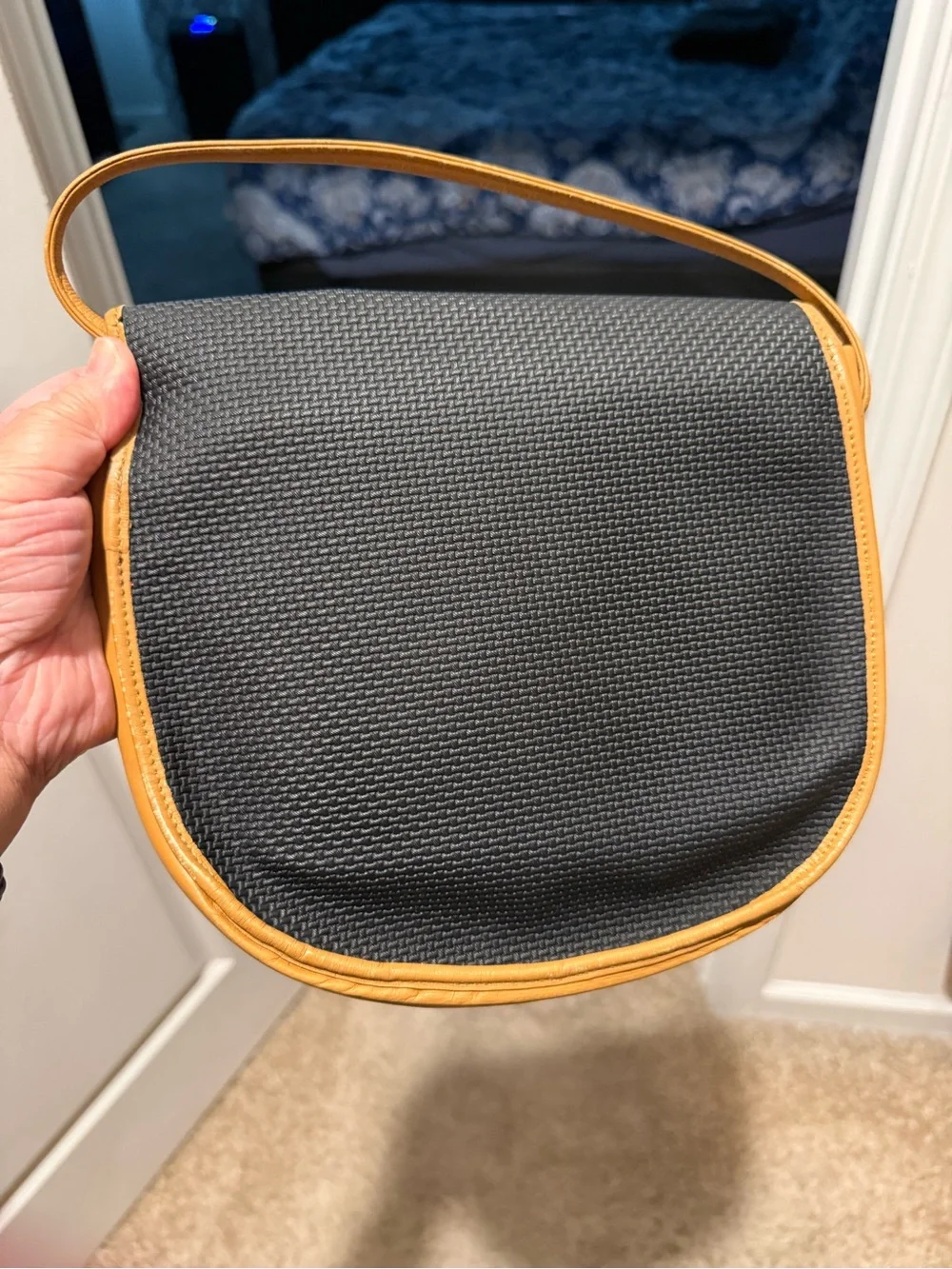 Yves Saint Laurent Black and Tan Crossbody Bag